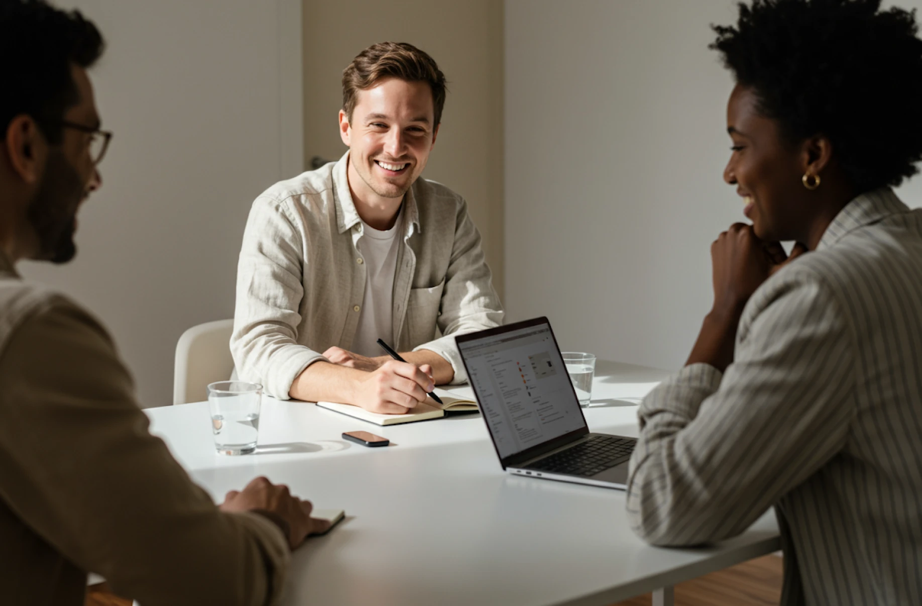 Sales team collaborating on proposals