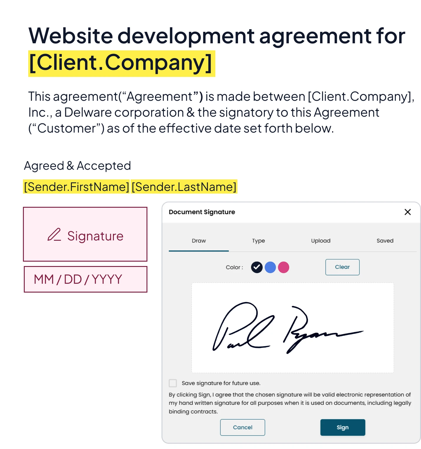 Document Signature Interface
