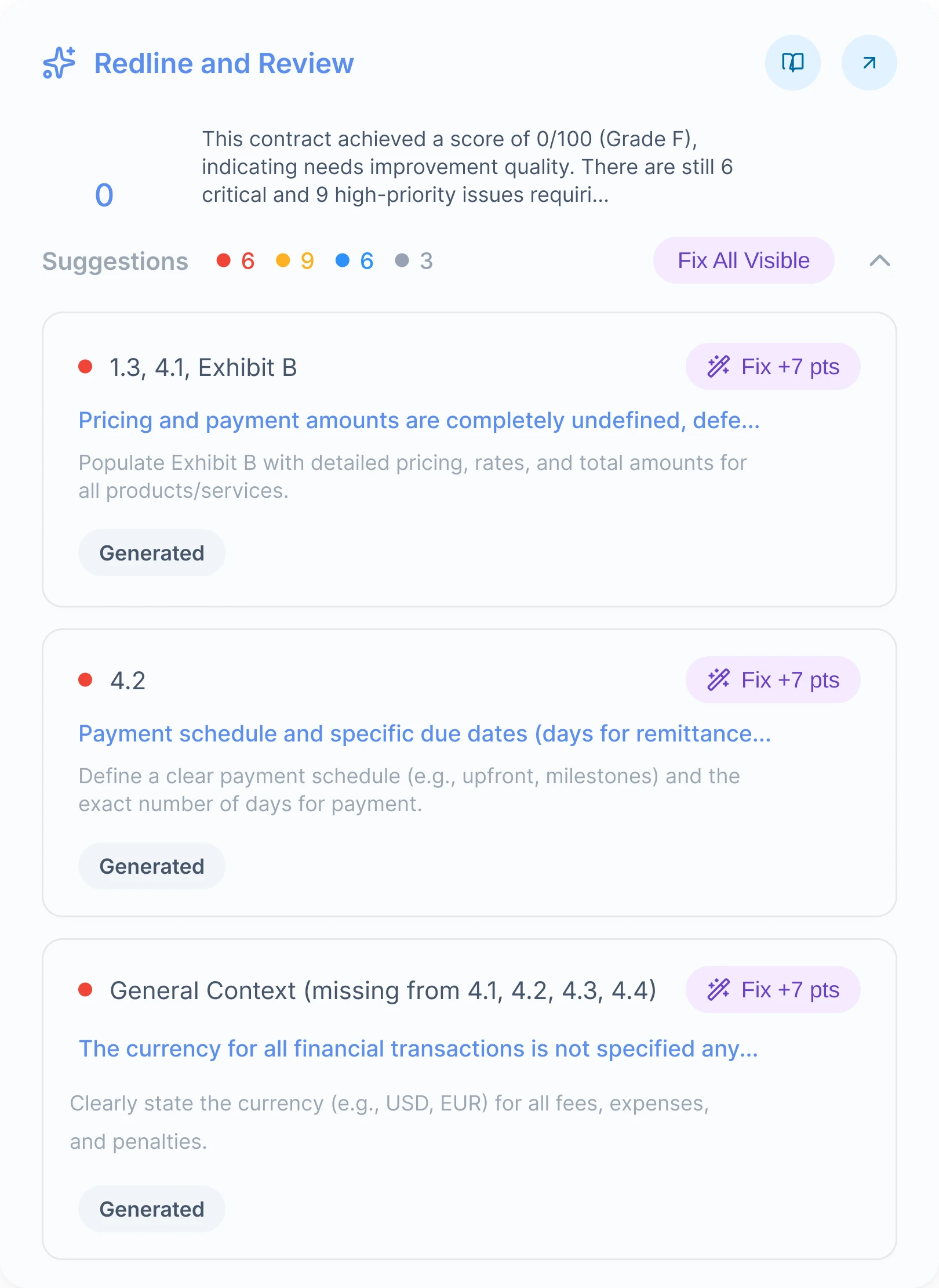 Legitt AI Review and Analysis Agent interface showing repository analyzer and contract scanning