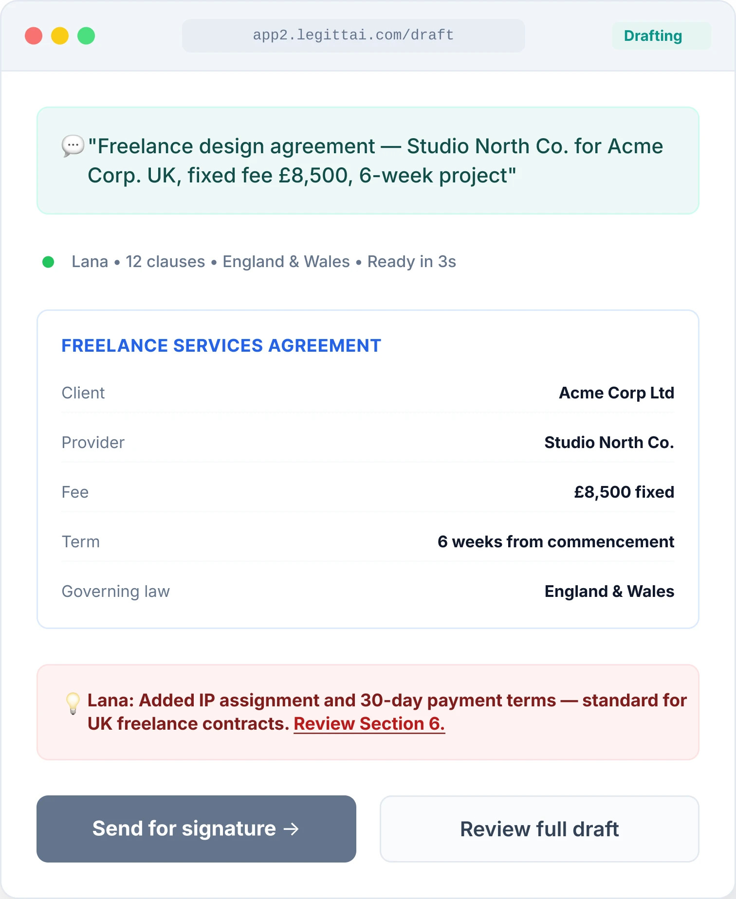 ai drafting template