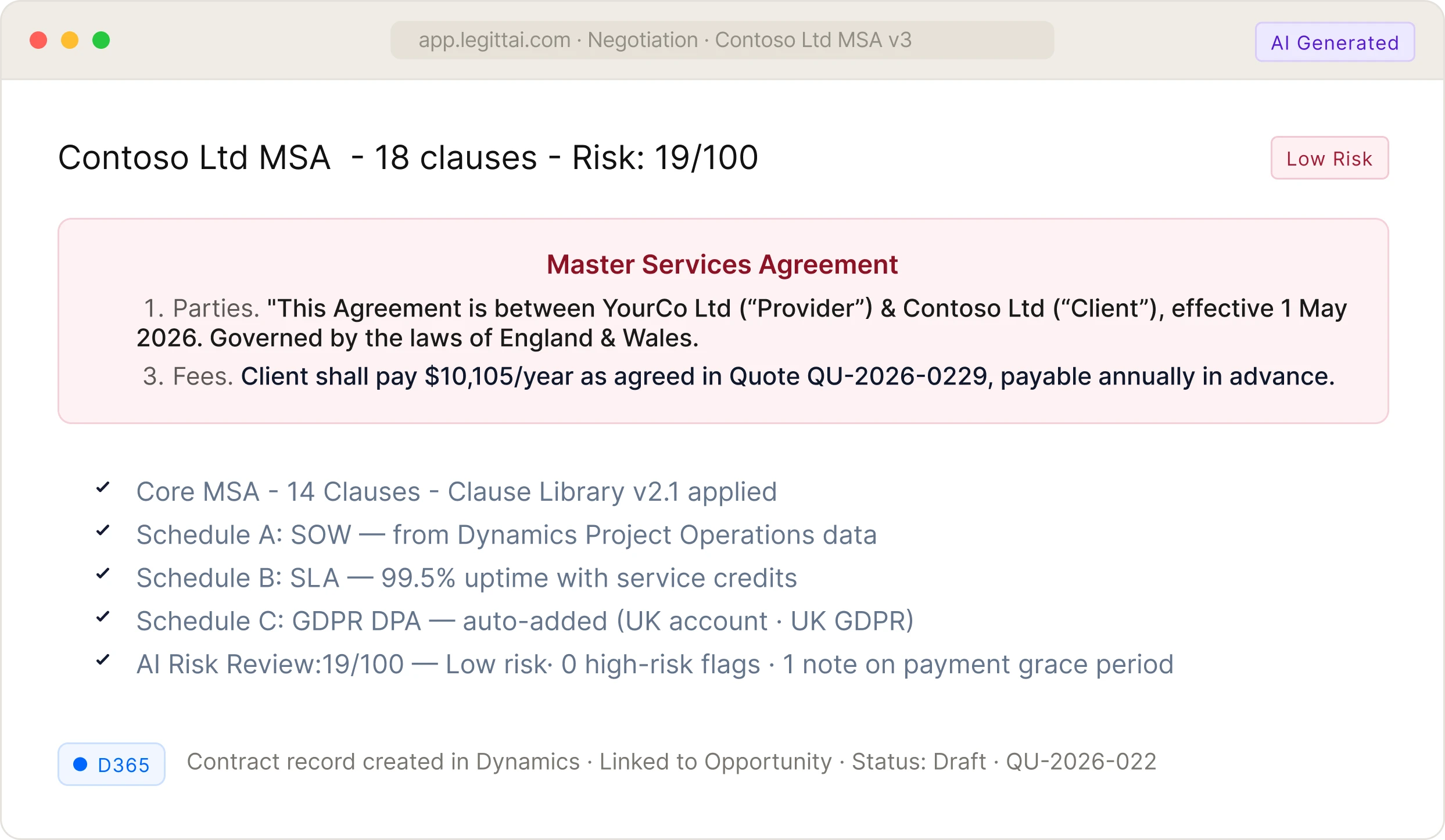 Automated Contract Generation AI Engine