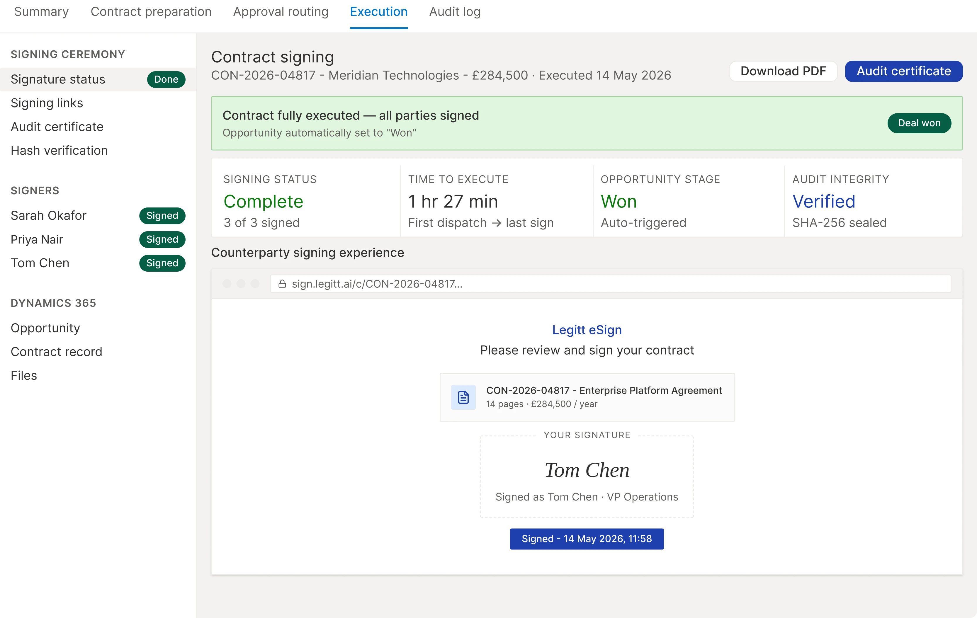 Contract eSignature Audit Trail System