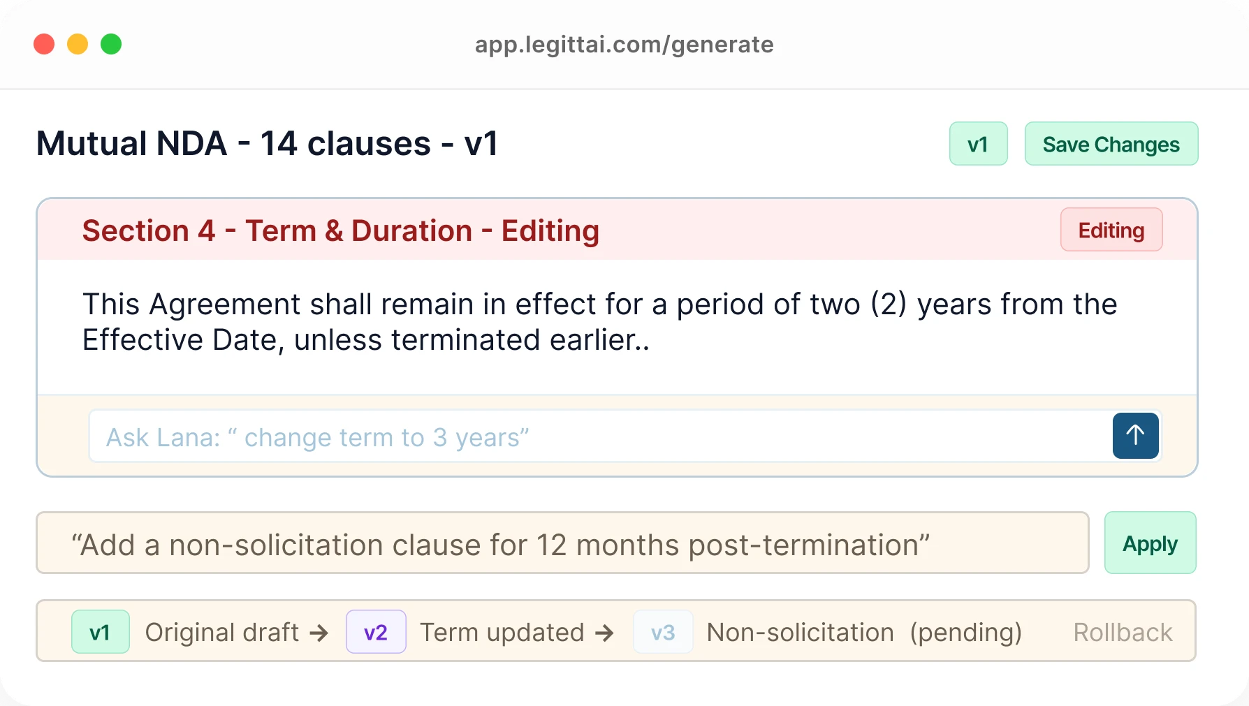 Contract generator step preview