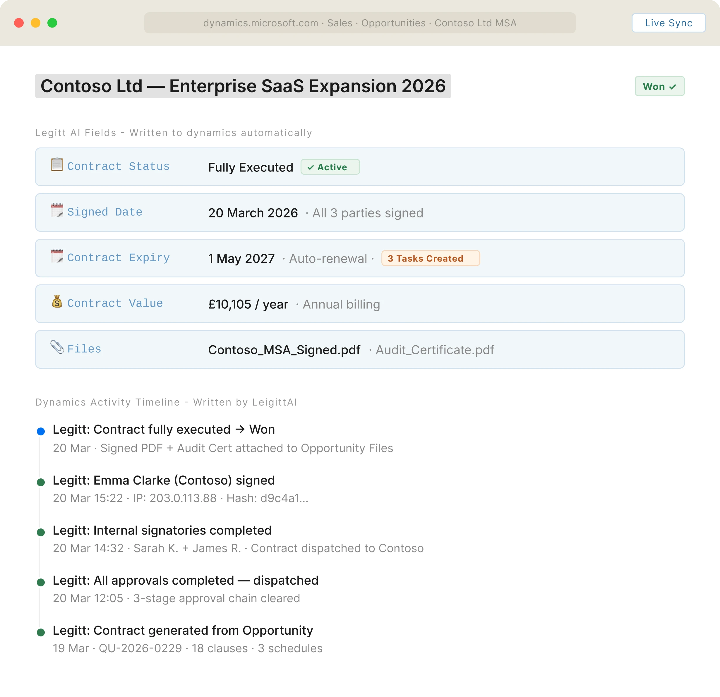 CRM Contract Data Sync Dashboard