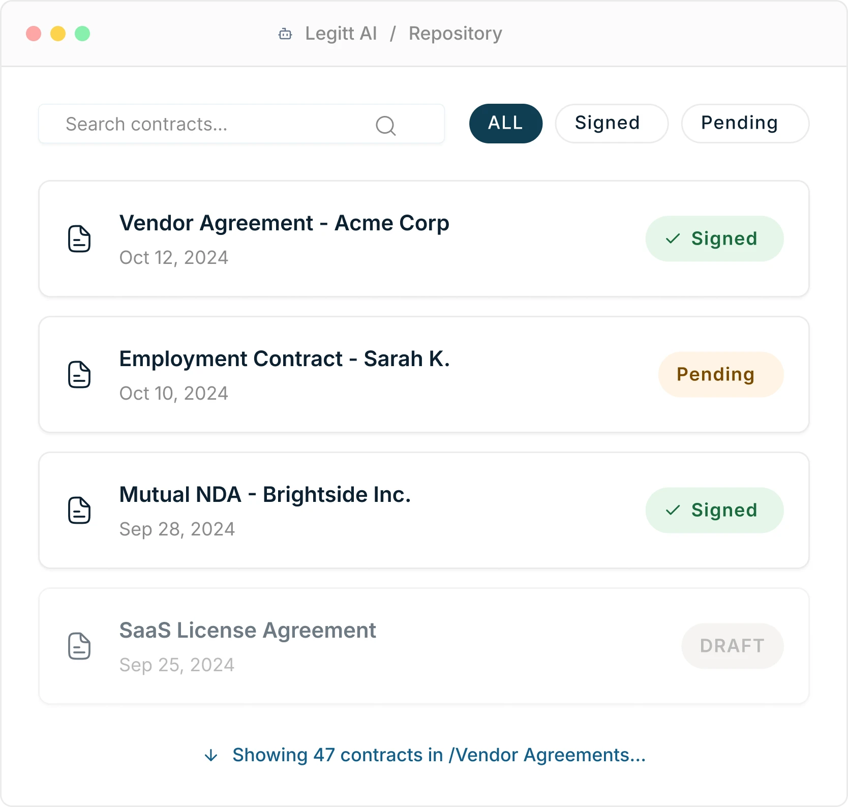 Legitt AI Word Add-in mockup inside a browser window