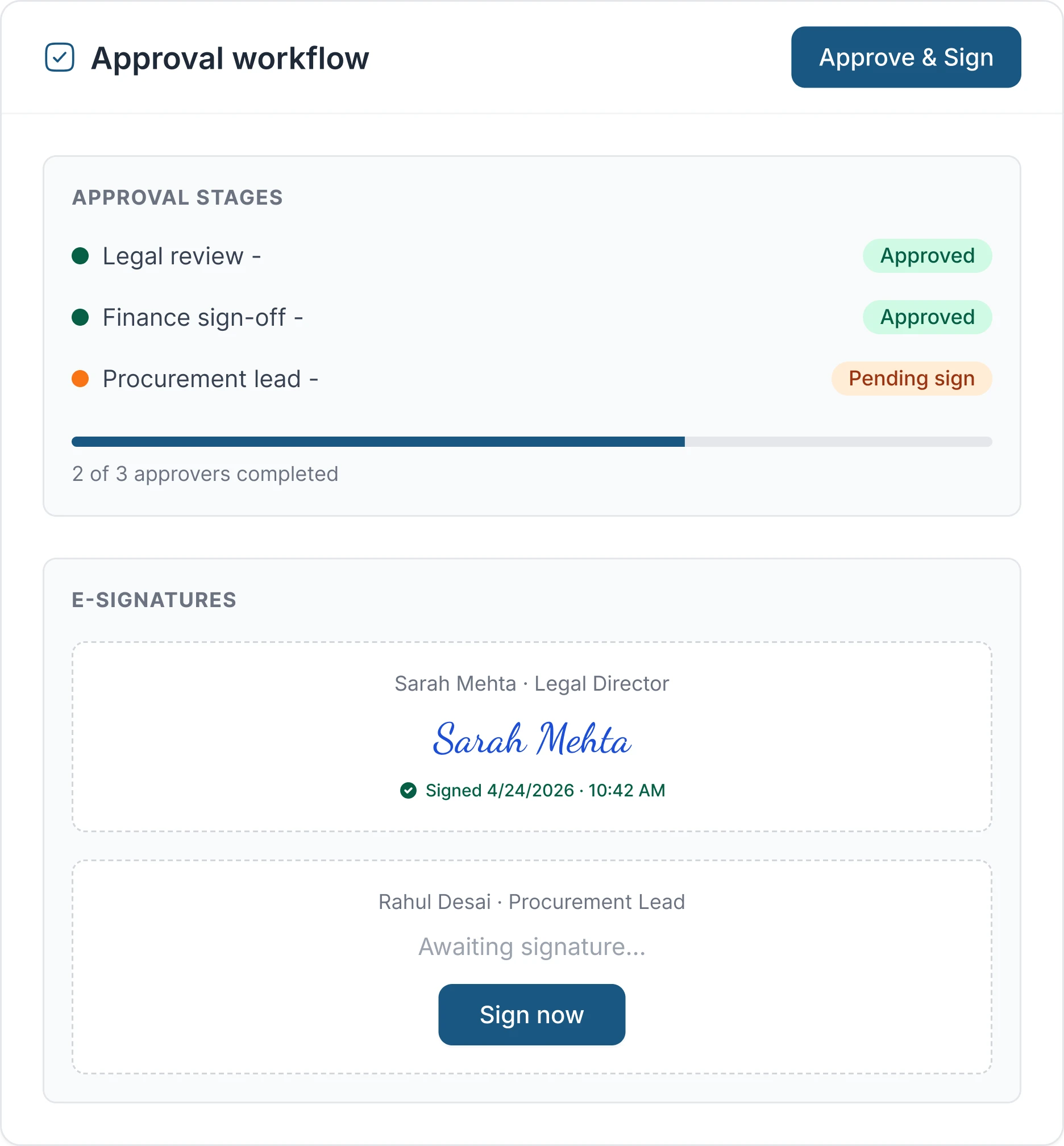 Oracle approval workflow and e-signature